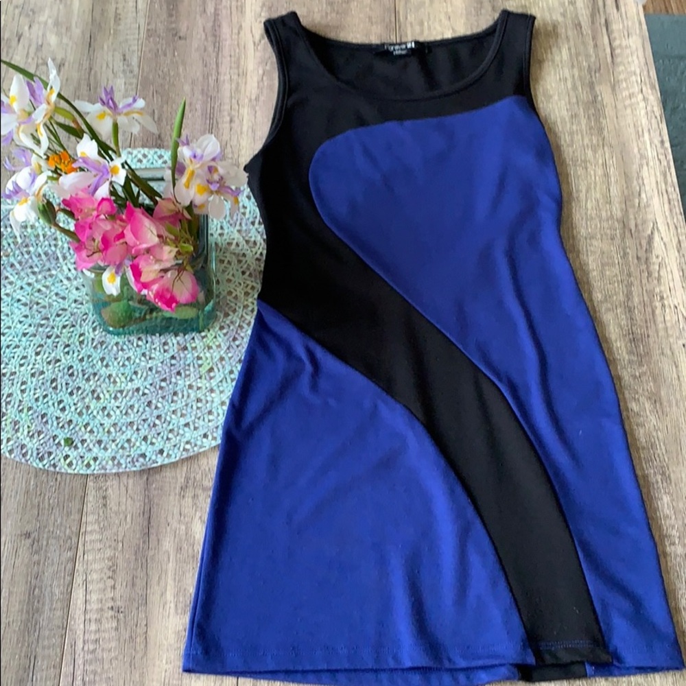 Forever 21, mini blue and black dress, size S/P